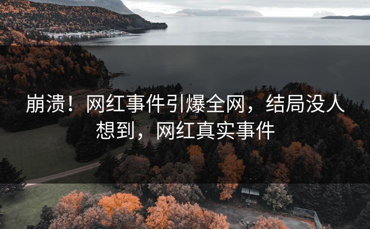 崩溃！网红事件引爆全网，结局没人想到，网红真实事件
